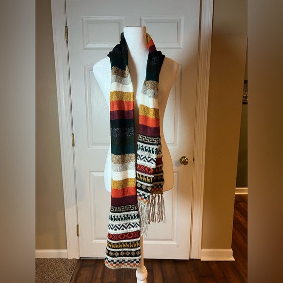 Alpaca to Apparel Multicolor Striped Knit Scarf Winter Accessories - Picture 1 of 4